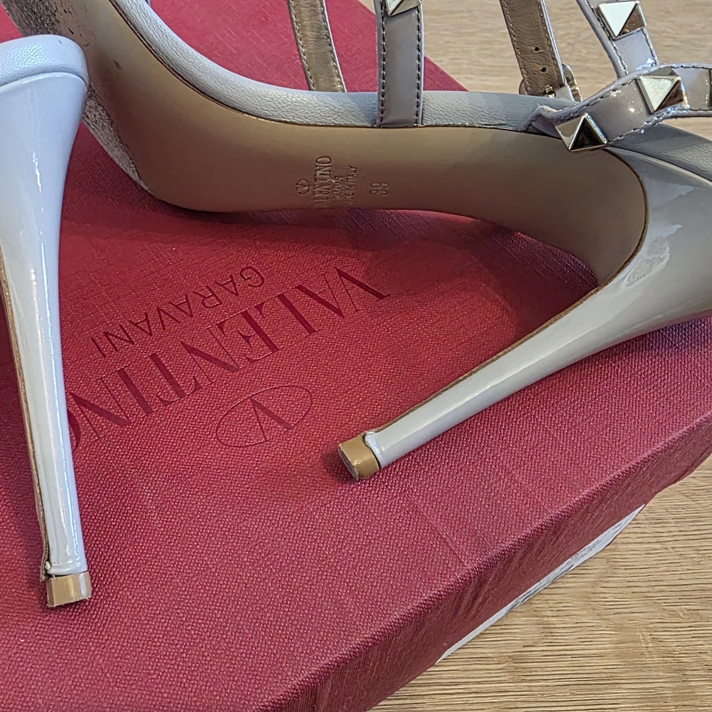 Valentino Garavani Studded Silver Heels - Picture 3 of 9